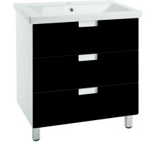 Тумба с раковиной черный глянец/белый глянец 89,5 см Bellezza Пегас 4630415140044 + 5902115715303