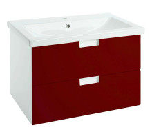 Тумба с раковиной красный глянец/белый глянец 89,5 см Bellezza Пегас 4630415270031 + 5902115715303