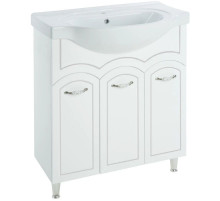 Тумба с раковиной белый глянец серебряная патина 79,5 см Bellezza Амелия 4630313000396 + 4690311008985