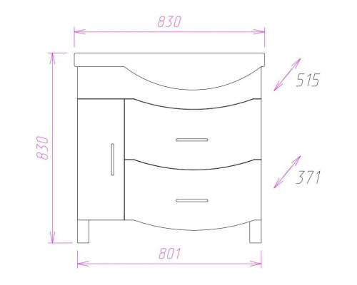 Заказать Тумба белый глянец 80,1 см Onika Вальс 108209 в магазине сантехники Santeh-Crystal.ru