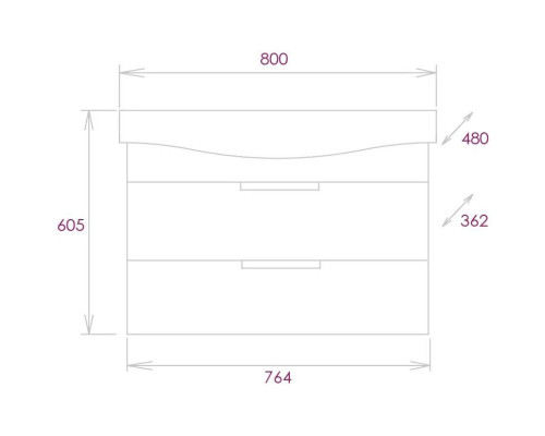 Заказать Тумба бетон чикаго 76,4 см Onika Девис 108048 в магазине сантехники Santeh-Crystal.ru