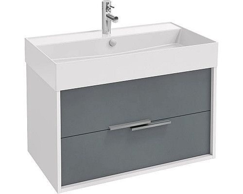 Приобрести Тумба белый глянец/серый матовый 79,9 см Jacob Delafon Vivienne EB1667-J5-J54 в магазине сантехники Santeh-Crystal.ru