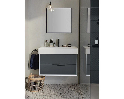 Приобрести Тумба белый глянец/серый матовый 79,9 см Jacob Delafon Vivienne EB1667-J5-J54 в магазине сантехники Santeh-Crystal.ru