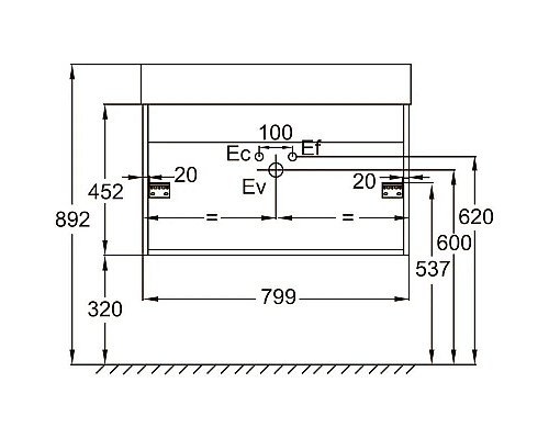 Заказать Тумба белый/серый титан матовый 79,9 см Jacob Delafon Vivienne EB1507-N18-M54 в магазине сантехники Santeh-Crystal.ru