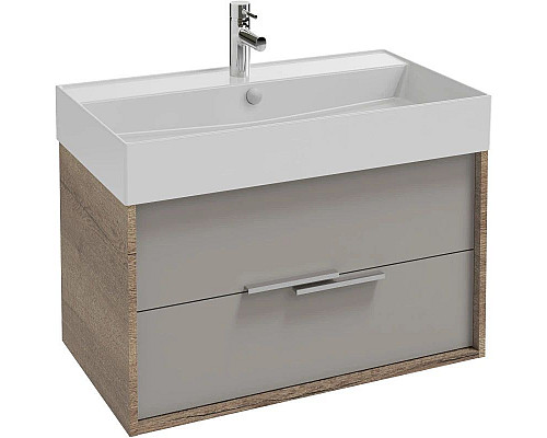 Купить Тумба дуб табак/серый титан матовый 79,9 см Jacob Delafon Vivienne EB1584-E52-M54 в магазине сантехники Santeh-Crystal.ru