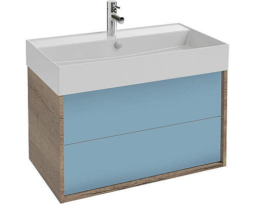 Купить Тумба дуб табак/аквамарин матовый 79,9 см Jacob Delafon Vivienne EB1507-E52-M43 в магазине сантехники Santeh-Crystal.ru