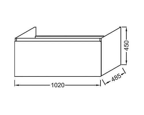 Купить Тумба серый антрацит 102 см Jacob Delafon Odeon Up EB883-N14 в магазине сантехники Santeh-Crystal.ru
