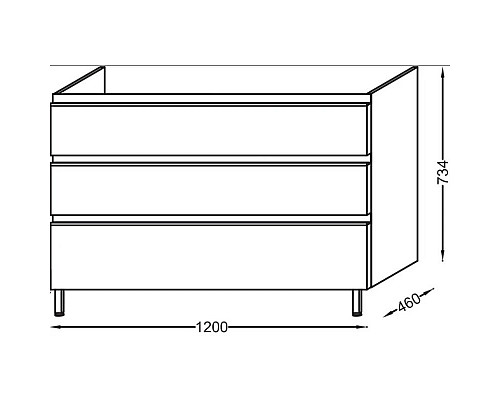 Приобрести Тумба белый 120 см Jacob Delafon Vox EB2091-R1-N18 в магазине сантехники Santeh-Crystal.ru