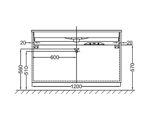 Приобрести Тумба белый 120 см Jacob Delafon Vox EB2091-R1-N18 в магазине сантехники Santeh-Crystal.ru