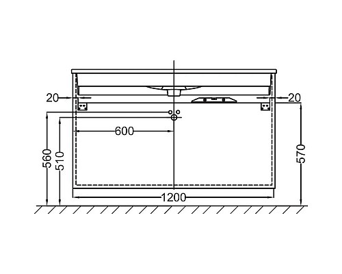 Заказать Тумба ореховое дерево 120 см 3 ящика Jacob Delafon Vox EB2041-RA-E16 в магазине сантехники Santeh-Crystal.ru