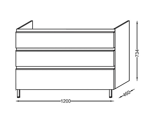Заказать Тумба ореховое дерево 120 см 3 ящика Jacob Delafon Vox EB2041-RA-E16 в магазине сантехники Santeh-Crystal.ru