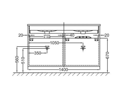 Купить Тумба белый 140 см Jacob Delafon Vox EB2020-RA-N18 в магазине сантехники Santeh-Crystal.ru