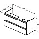 Приобрести Тумба белый матовый 100 см 2 ящика Ideal Standard Tesi T0052OV в магазине сантехники Santeh-Crystal.ru