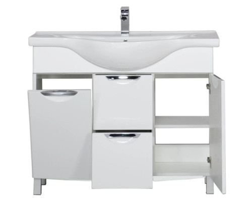 Заказать Тумба белый 100 см с бельевой корзиной Aquanet Асти 00178239 в магазине сантехники Santeh-Crystal.ru