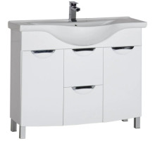 Тумба белый 100 см с бельевой корзиной Aquanet Асти 00178239