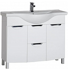 Тумба белый 100 см с бельевой корзиной Aquanet Асти 00178239