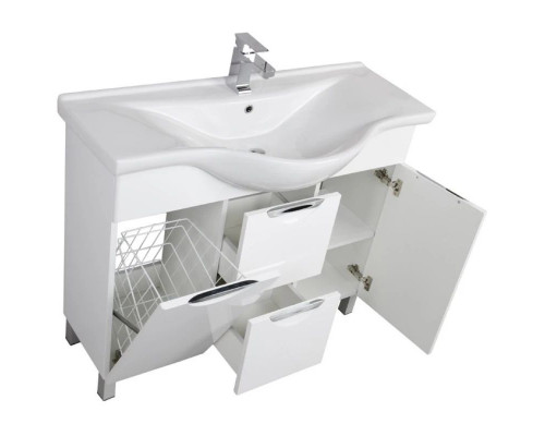 Заказать Тумба белый 100 см с бельевой корзиной Aquanet Асти 00178239 в магазине сантехники Santeh-Crystal.ru