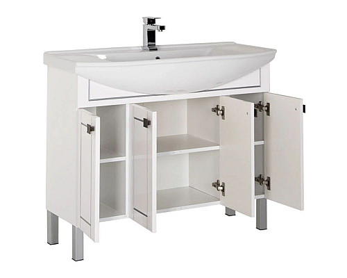 Приобрести Тумба белый/патина серебро 102,5 см Aquanet Честер 00182630 в магазине сантехники Santeh-Crystal.ru