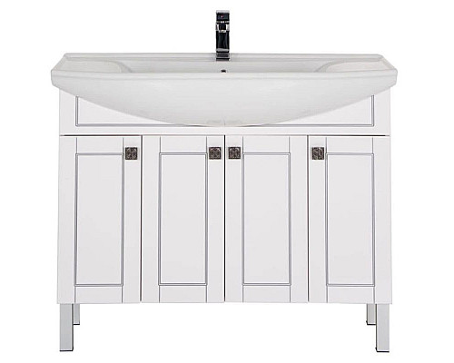 Приобрести Тумба белый/патина серебро 102,5 см Aquanet Честер 00182630 в магазине сантехники Santeh-Crystal.ru