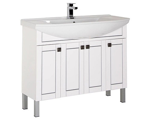 Приобрести Тумба белый/патина серебро 102,5 см Aquanet Честер 00182630 в магазине сантехники Santeh-Crystal.ru