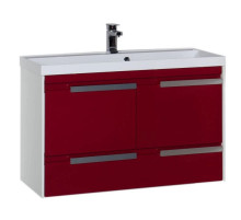 Тумба белый/бордо 99 см Aquanet Тиволи 00180058