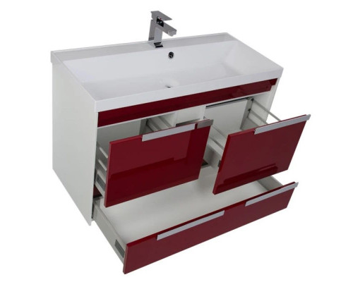 Заказать Тумба белый/бордо 99 см Aquanet Тиволи 00180058 в магазине сантехники Santeh-Crystal.ru