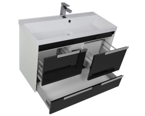 Купить Тумба белый/черный 99 см Aquanet Тиволи 00180067 в магазине сантехники Santeh-Crystal.ru