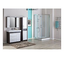 Тумба венге/белый 96 см с бельевой корзиной Aquanet Тиана 00172680