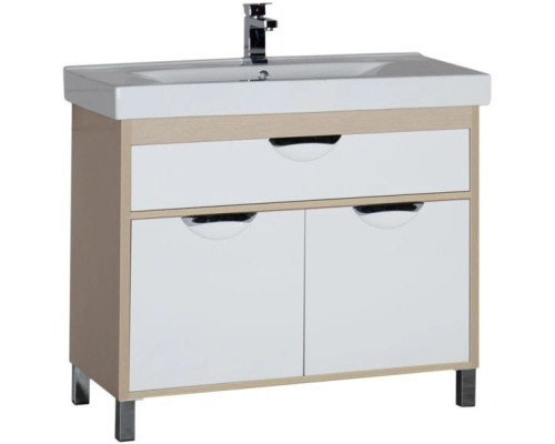 Заказать Тумба белый/светлый дуб 96 см Aquanet Гретта 00171575 в магазине сантехники Santeh-Crystal.ru