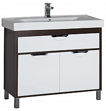 Тумба белый/венге 96 см Aquanet Гретта 00171583