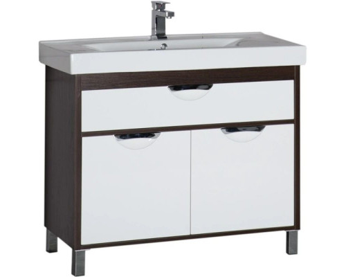 Купить Тумба белый/венге 96 см Aquanet Гретта 00171583 в магазине сантехники Santeh-Crystal.ru