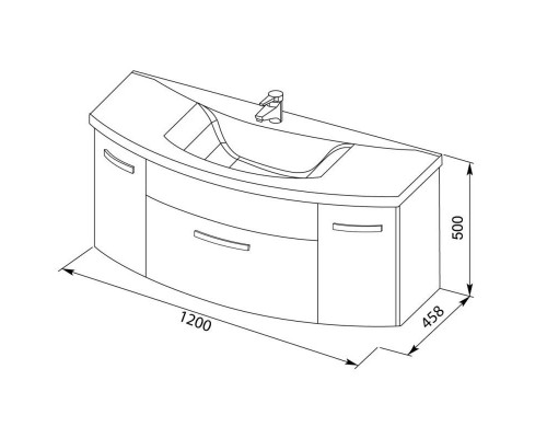 Купить Тумба белый 120 см Aquanet Тренто 00156500 в магазине сантехники Santeh-Crystal.ru