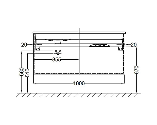 Заказать Тумба ореховое дерево 100 см 2 ящика Jacob Delafon Vox EB2026-RA-E16 в магазине сантехники Santeh-Crystal.ru