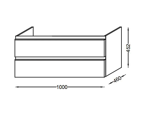 Заказать Тумба ореховое дерево 100 см 2 ящика Jacob Delafon Vox EB2026-RA-E16 в магазине сантехники Santeh-Crystal.ru
