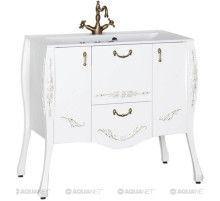 Тумба белый/золото 97,6 см Aquanet Виктория 00183931