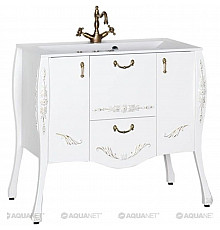 Тумба белый/золото 97,6 см Aquanet Виктория 00183931