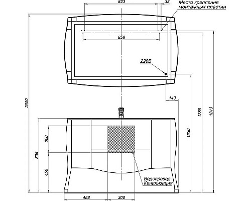 Заказать Тумба черный/золото 127,6 см Aquanet Виктория 00183930 в магазине сантехники Santeh-Crystal.ru