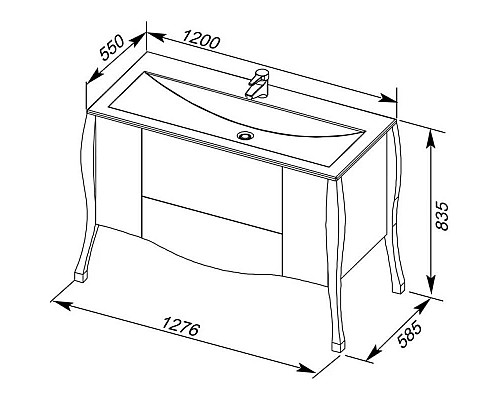 Заказать Тумба черный/золото 127,6 см Aquanet Виктория 00183930 в магазине сантехники Santeh-Crystal.ru
