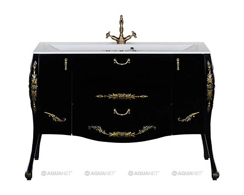 Заказать Тумба черный/золото 127,6 см Aquanet Виктория 00183930 в магазине сантехники Santeh-Crystal.ru