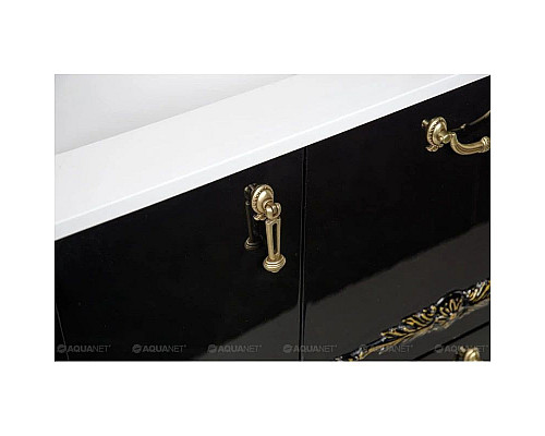 Купить Тумба черный/золото 97,6 см Aquanet Виктория 00183932 в магазине сантехники Santeh-Crystal.ru