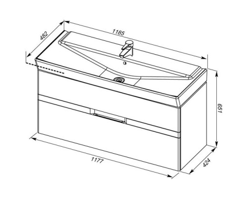 Приобрести Тумба белый 117,7 см Aquanet Виго 00183404 в магазине сантехники Santeh-Crystal.ru