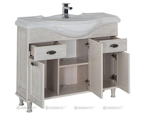Santeh-Crystal.ru: Тумба жасмин/серебро 104,5 см Aquanet Тесса 00185808 Купить Тумба жасмин/серебро 104,5 см Aquanet Тесса 00185808 в магазине сантехники Santeh-Crystal.ru