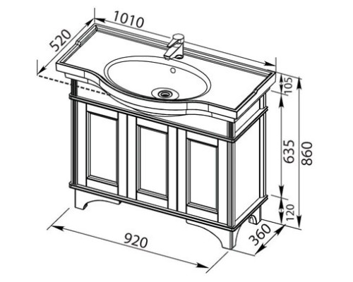 Купить Тумба орех 92 см Aquanet Николь 00180519 в магазине сантехники Santeh-Crystal.ru