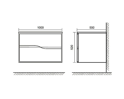 Купить Тумба белый глянец 100 см BelBagno Gino GINO-1000-2C-SO-BL в магазине сантехники Santeh-Crystal.ru