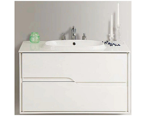 Купить Тумба белый глянец 100 см BelBagno Gino GINO-1000-2C-SO-BL в магазине сантехники Santeh-Crystal.ru