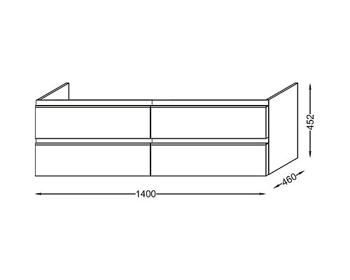 Заказать Тумба черное дерево 140 см Jacob Delafon Vox EB2020-RA-E15 в магазине сантехники Santeh-Crystal.ru