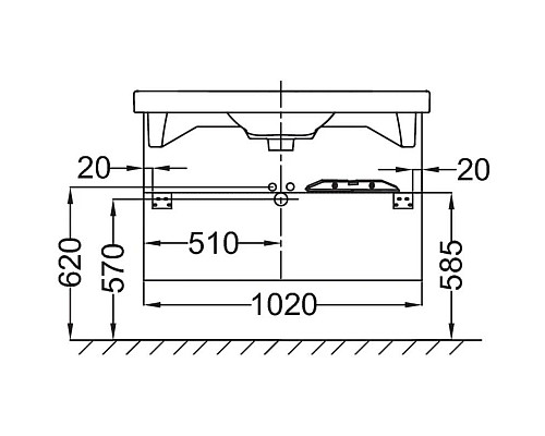 Заказать Тумба черный матовый 102 см Jacob Delafon Odeon Up EB883-M61 в магазине сантехники Santeh-Crystal.ru