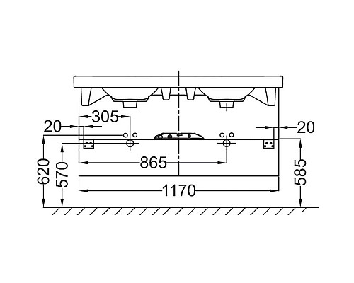 Купить Тумба дуб шампань 117 см Jacob Delafon Odeon Up EB887-E19 в магазине сантехники Santeh-Crystal.ru