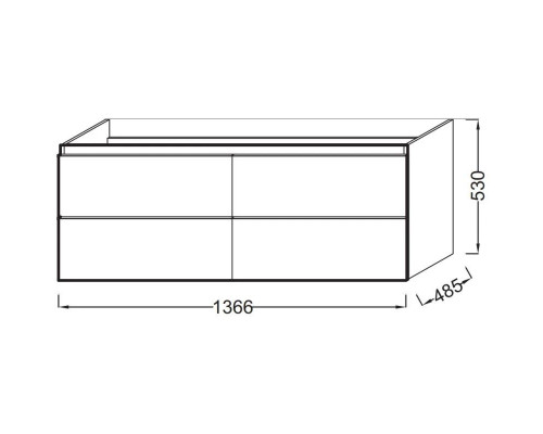 Купить Тумба серый антрацит 137 см Jacob Delafon Odeon Up EB997-N14 в магазине сантехники Santeh-Crystal.ru