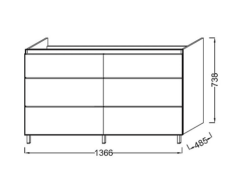 Приобрести Тумба нежно-розовый матовый 136,6 см Jacob Delafon Odeon Up EB996-M71 в магазине сантехники Santeh-Crystal.ru